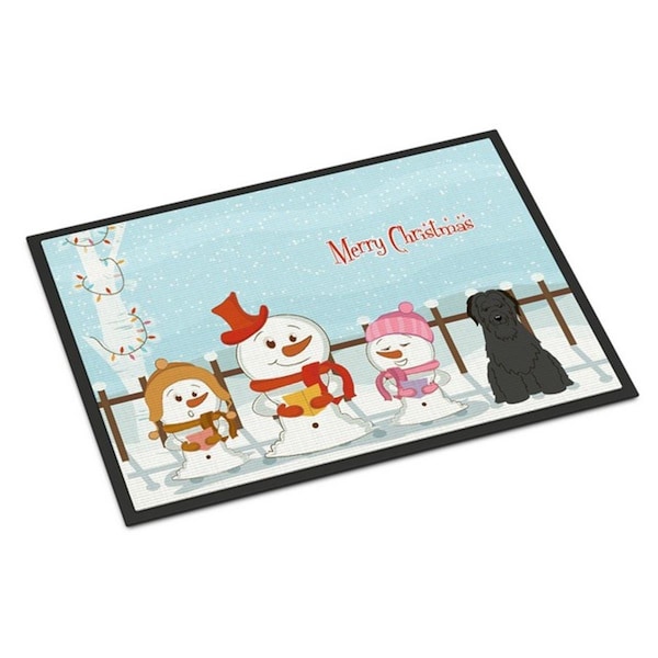 Carolines Treasures Merry Christmas Carolers Briard Black Indoor or Outdoor Mat, 24 x 0.25 x 36 in. BB2412JMAT - main